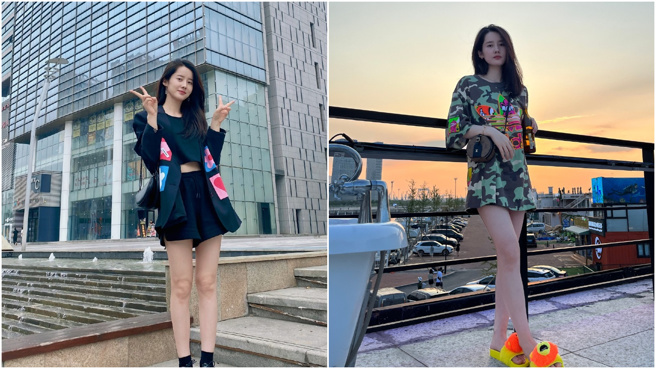 景如洋一双美腿让观眾印象深刻。(图/景如洋 微博)