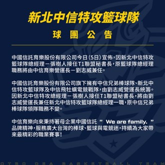 T1聯盟》劉志威兼任中信特攻GM 預告新季找東歐洋將