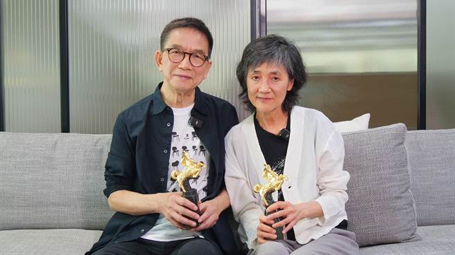 羅卓瑤（右）、方令正移居澳洲多年，歷經長途飛行並完成隔離後特別於今拜會金馬執委會。（金馬提供）