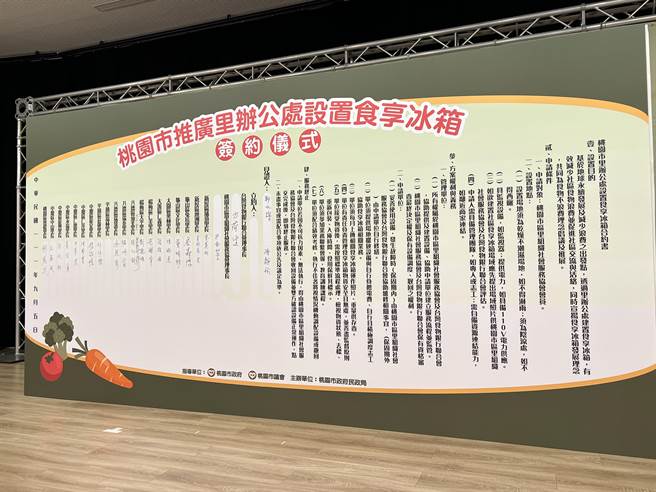 桃园市民政局创六都之先，在里办公处设置「食享冰箱」，以里办公处或市民活动中心作为发放据点，目前已有21个里办公处响应。（蔡依珍摄）