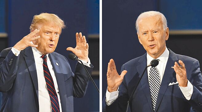 美国期中选举升温，拜登（右）和川普两人近来针锋相对，显示正为2024年总统大选再战作准备。（美联社）