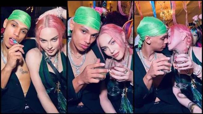 瑪丹娜和男友同框，看起來就像同齡人。(圖/微博)
