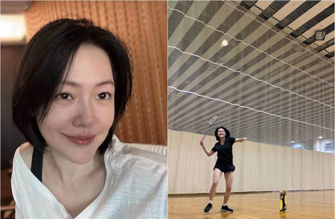 小S分享一系列打羽球照（右）。（圖／取材自小S 徐熙娣臉書）