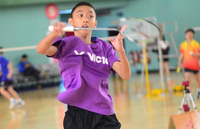 2013年会长杯U12男单决赛选手苏力扬，如今是国内新生代男单好手。（中华民国全民羽球发展协会提供）