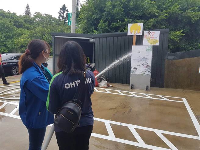 桃消防二大队幼狮分队今赴辖区工厂举办中秋消防宣导。（翻摄画面／蔡明亘桃园传真）