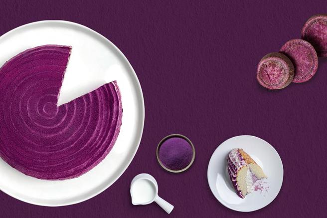 （路易莎LOUISA COFFEE与农粮署合作，推出甜点新品「美荔紫薯波士顿派」，9月8日至10月4日每镇片优惠价65元。图／路易莎咖啡提供）