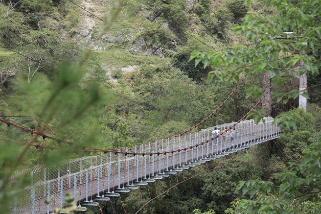 和平区谷关捎来吊桥，是游客走访「捎来步道」往返必经的桥梁。（台中市政府提供）
