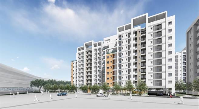 高雄市大寮社会住宅示意图，规画地上10层、地下2层建筑物。（高雄市水利局提供／林瑞益高雄传真）