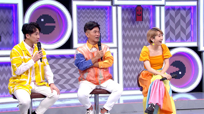 陳漢典（左起）、吳宗憲、Lulu黃路梓茵。（三立提供）