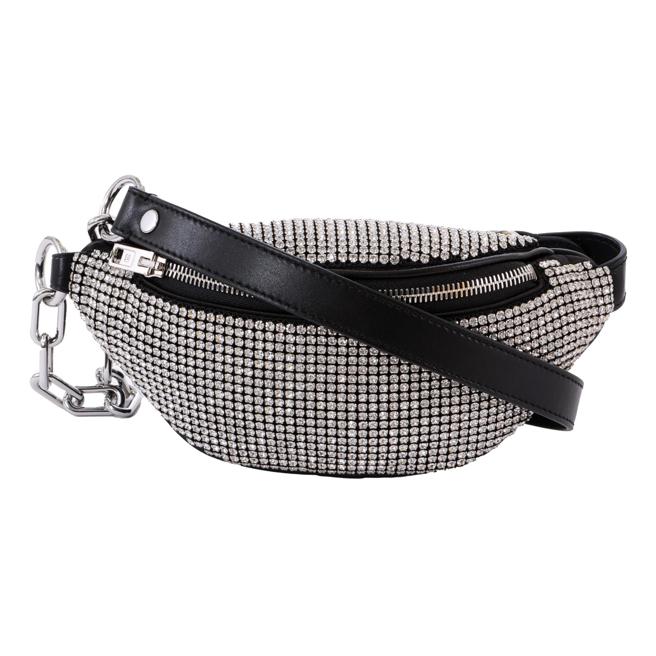 微风精品线上alexanderwang attica迷你水钻腰包，2万280元，输码「BO99」再享85折，1万7238元。（微风提供）