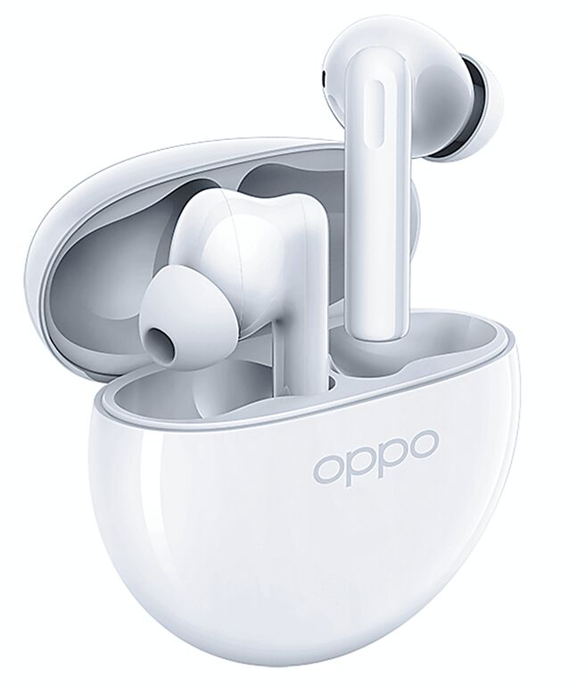 OPPO的Enco Buds2真无线耳机，推出水晶白、曜石黑2色，定价1199元。（OPPO提供）