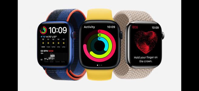 全新的Apple Watch Series 8，台湾定价1万2900元起，明起（9月9日）晚上8点开始预购，9月16日起开始正式发售。（翻摄直播画面）