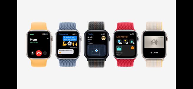 全新的Apple Watch SE，定价为7900元起，明起（9月9日）晚上8点开始预购，9月16日起开始正式发售。（翻摄直播画面）