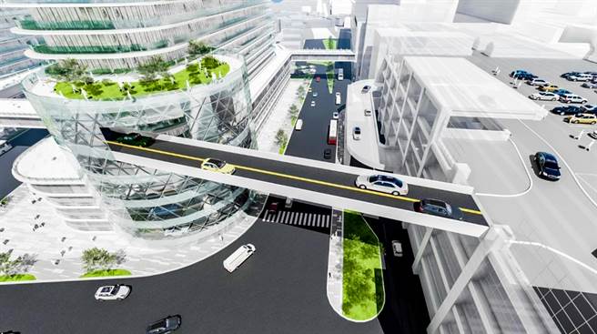 「左营高铁科技之心」将规划立体车道，连接高铁停车场及国道10号、国道1号及翠华路，减少地面交通壅塞。（柯宗纬翻摄）