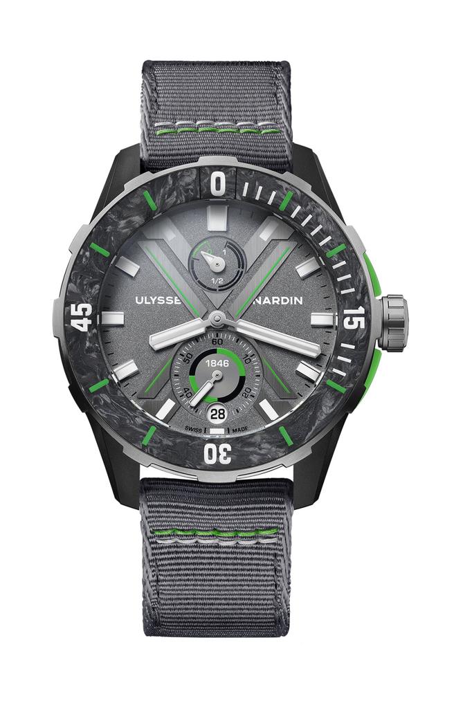 雅典表潜水系列世界环球帆船赛表，36万400元。（Ulysse Nardin提供）