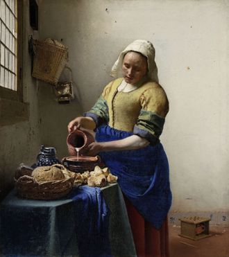 維梅爾畫作倒牛奶的女僕  掃瞄技術揭350年玄機
