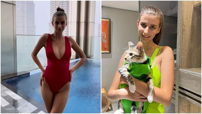 乌克兰正妹YouTuber林佳娜长相甜美、有婀娜身材。（图/_tatiana_lin IG）