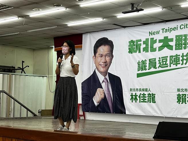 除了林佳龍現身拉抬選情，議員參選人許昭興也到場助講。 （李奇叡攝）