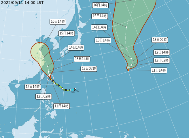 TD16距离台湾相当遥远，因此影响台湾天气有限。（翻摄自气象局）