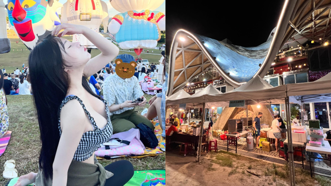 绿肥儿晒出去台东观赏热气球的美照。(图/绿肥儿 IG)