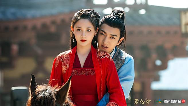 金瀚(右)在《君九龄》中对彭小苒穷追不舍。（纬来戏剧台提供）