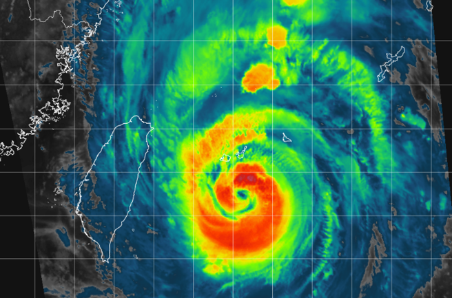 梅花颱风往东偏，陆警机率低。（翻摄台湾颱风论坛｜天气特急脸书）