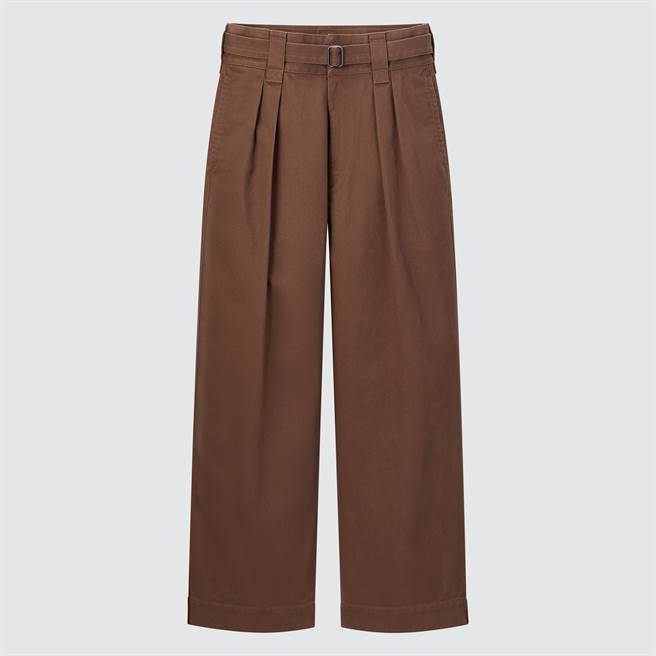 女装U附腰带打褶宽裤，1490元。（UNIQLO提供）
