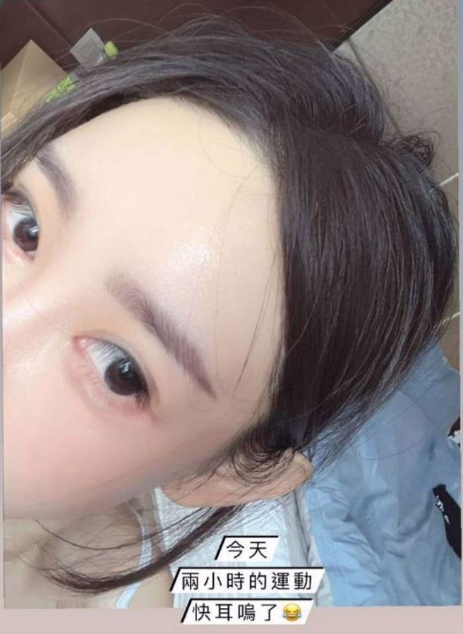 谢熙婷曾晒运动后的照片，可见她双眼无神、看似非常劳累。(图/谢熙婷 IG)