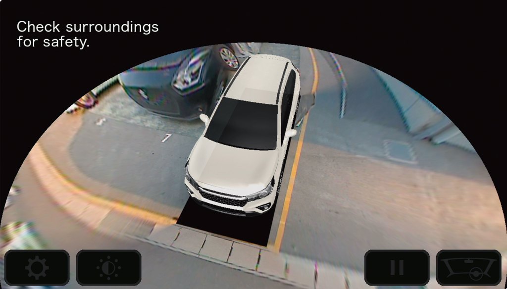 ALL NEW S-CROSS 搭載360°環景影像輔助系統，以3D立體開放視圖與360度鳥瞰圖，協助車主掌握車輛周遭環境。