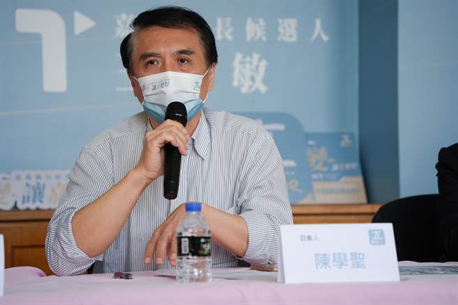 国家政策研究基金会教文体育组召集人陈学圣今指故宫南院走向烟火化、综艺化。（王育敏竞选团队提供∕吕妍庭嘉义传真）