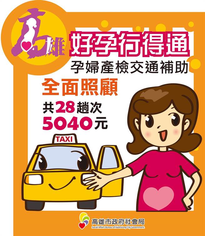 高市府宣布今年10月起孕妇产检交通补助扩大对象。(高雄市社会局提供／林雅惠传真)