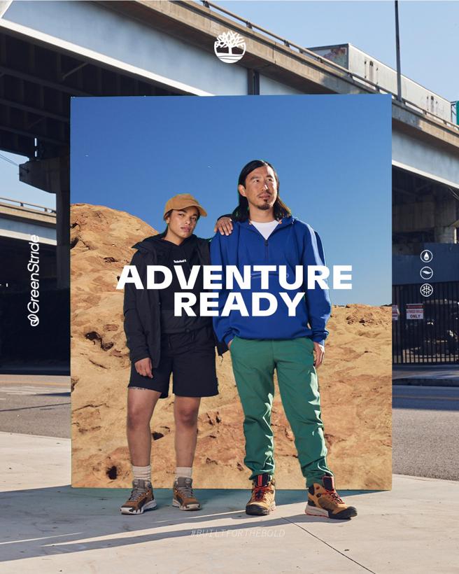 廣三SOGO的Timberland在18日前推出全面8折優惠，單筆滿6000送限量圍裙，另單筆滿8000再折800、滿萬送限量品牌帳篷。（廣三SOGO提供）