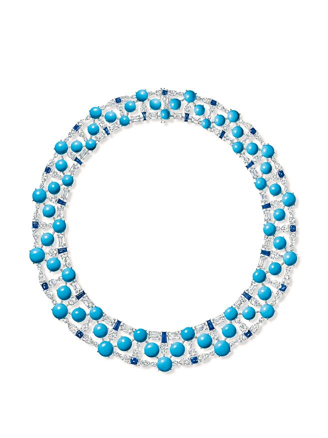 海瑞溫斯頓全新Majestic Escapes系列以斐濟為靈感打造Turquoise Waters珠寶項鍊。（Harry Winston提供）