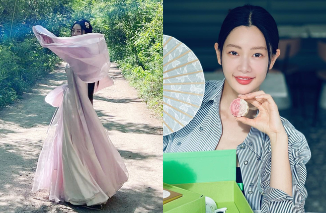 Clara最近到大陆拍古装电影并过中秋节。（图／翻摄自actressclara IG）