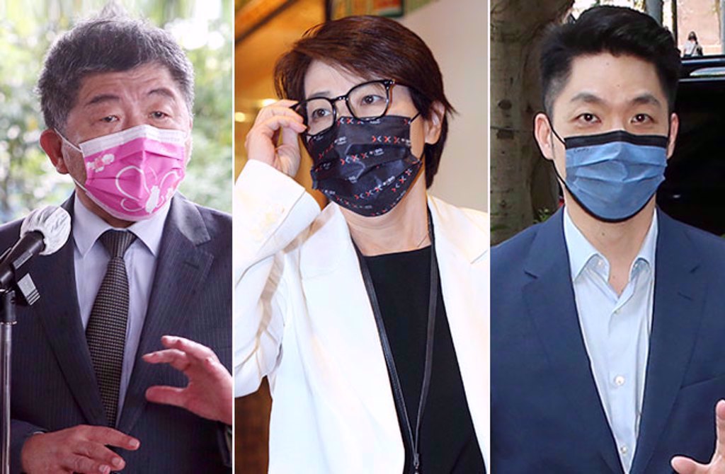 左起為台北市長候選人陳時中、黃珊珊、蔣萬安。（中時資料照合成）