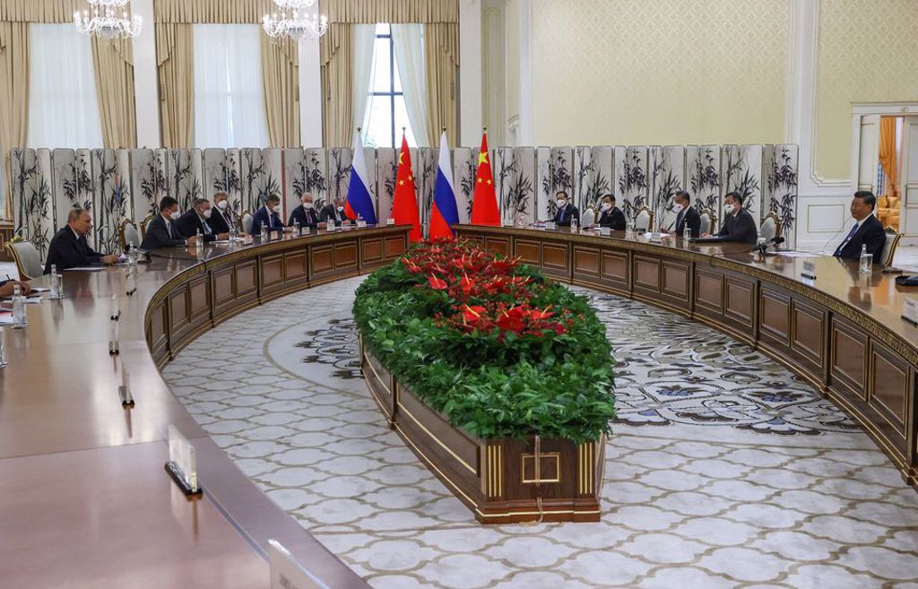 俄罗斯代表团与大陆代表团在萨尔马罕展开会议。图/路透社(photo:ChinaTimes)