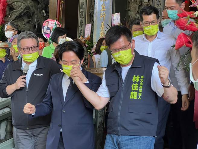 副总统赖清德今到新北市帮林佳龙站台。（王扬杰摄）