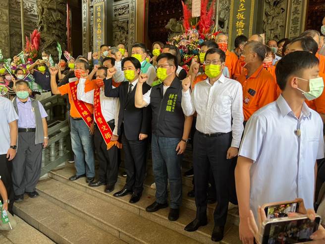 副总统赖清德今到新北市帮林佳龙站台。（王扬杰摄）