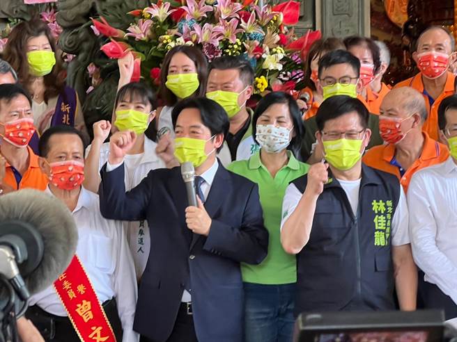 副总统赖清德今到新北市帮林佳龙站台。（王扬杰摄）