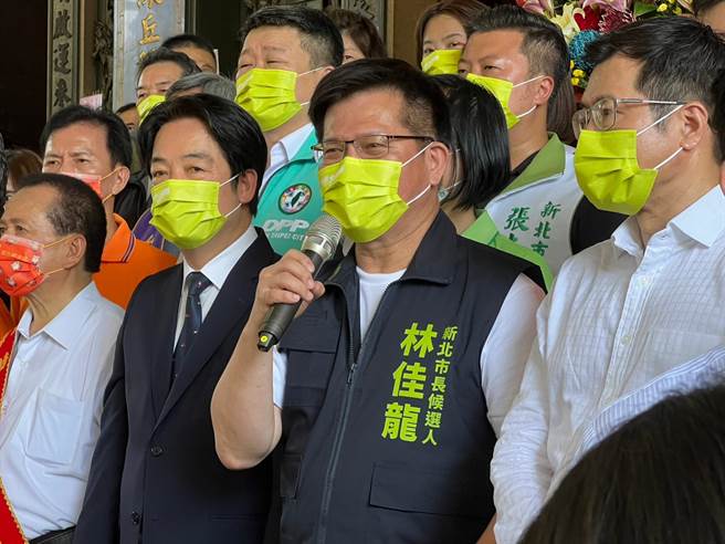 副总统赖清德今到新北市帮林佳龙站台。（王扬杰摄）