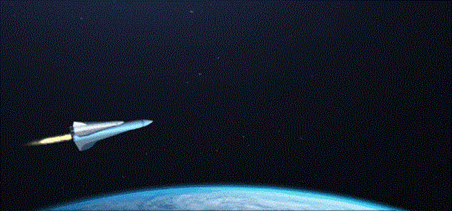 大陆太空亚轨道运输新技术立项一小时抵达全球各地。图为中国亚轨道远端空天运输系统动画演示图。（中国运载火箭技术研究院）