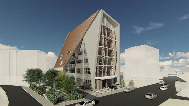 彰化市介寿新村「长照2.0多功能服务中心暨卫福大楼新建」模型图。（彰化县政府提供／吴敏菁彰化传真）