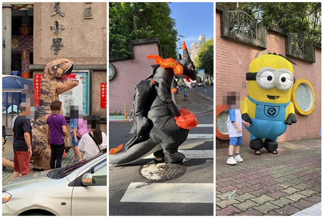 「恐龙家长」连３天进化照。（翻摄脸书林口大家庭LinKou-Family）