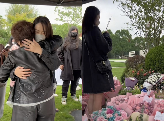 陈乔恩现身乔任梁墓园祭拜。(图/ 摘自乔任梁妈妈抖音)