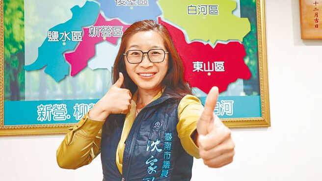 台南市第一选区议员沈家凤通过民进党初选提名拚连任。（张毓翎摄）