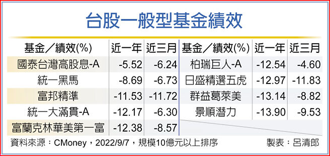 台股一般型基金績效