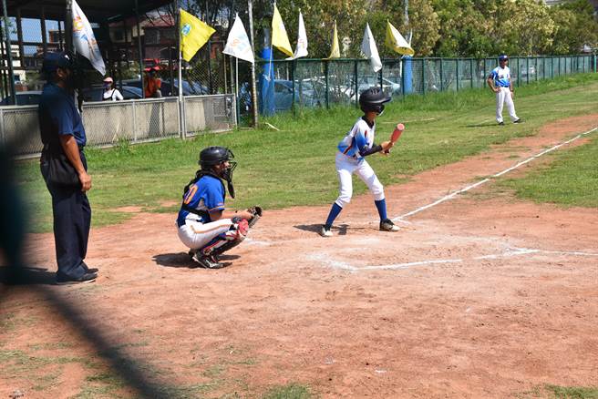 苗栗县政府17日在竹南镇照南国小预定地举行国民体育日系列活动，包括国小棒球邀请赛。（谢明俊摄）