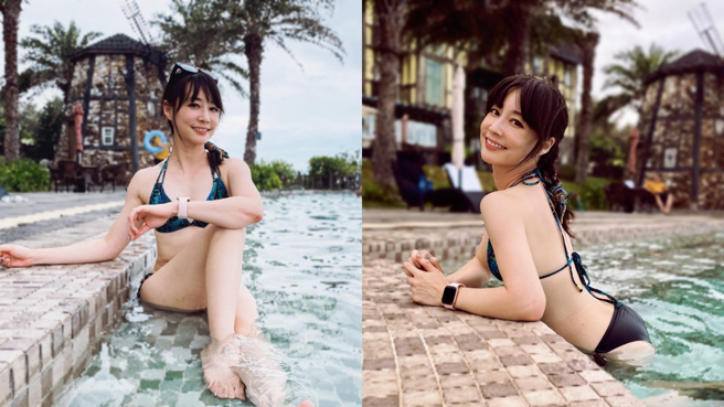 吴宇舒不久前PO比基尼照，露出超不科学的40岁美背。(图/吴宇舒 FB)