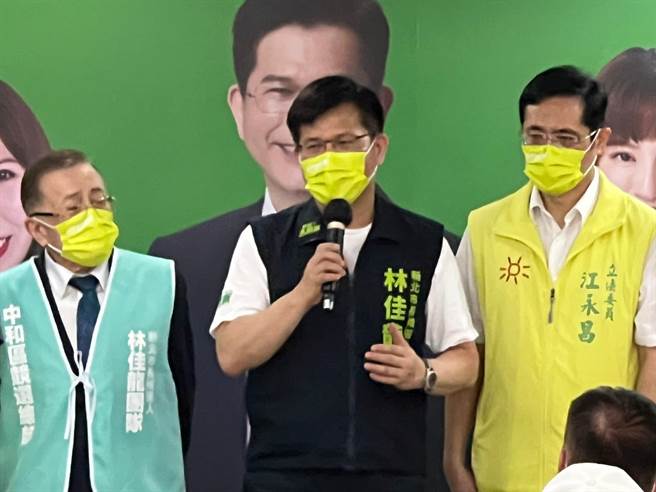林佳龍中和區競選總部成立。（王揚傑攝）