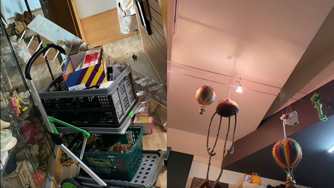 黄子佼的工作室被地震狂晃，所幸藏品皆相安无事。(图/黄子佼 FB)